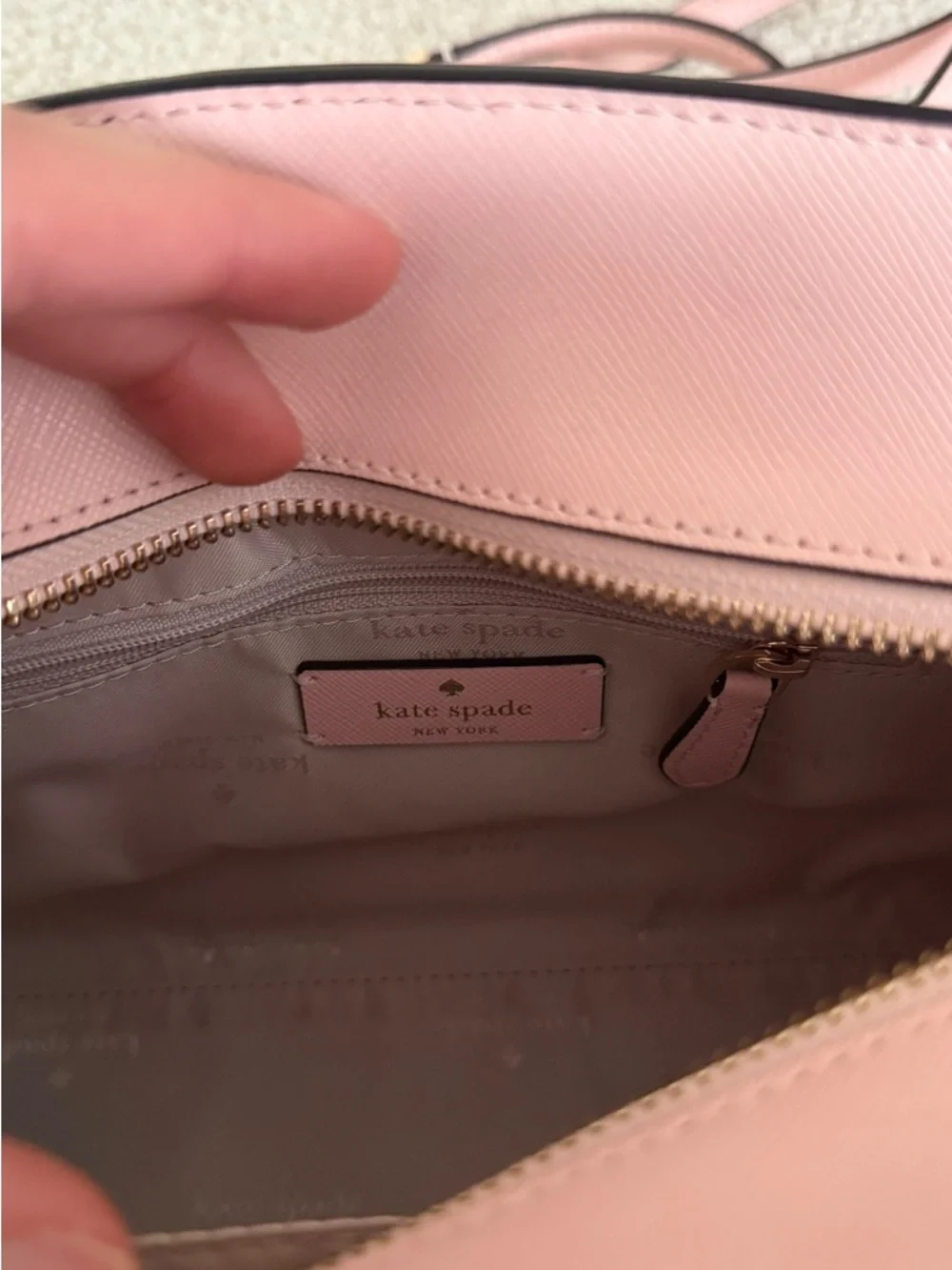 kate spade Pink Saffiano Leather Satchel with Gold Hardware - Picture 5 of 7